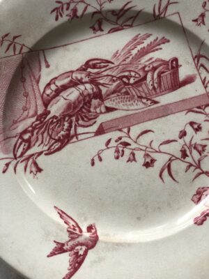 L’assiette pied douche Terre de fer « retour de pêche »