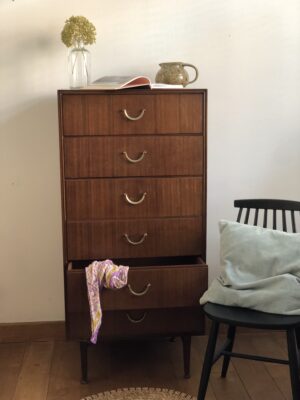 Commode Meredew vintage en teck – 6 tiroirs années 60